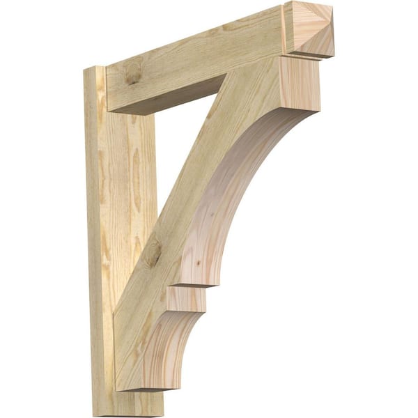 Ekena Millwork 6 in. x 30 in. x 30 in. Douglas Fir Balboa Arts and Crafts Rough Sawn Outlooker
