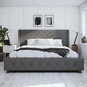 Mercer Gray Linen King Upholstered Bed