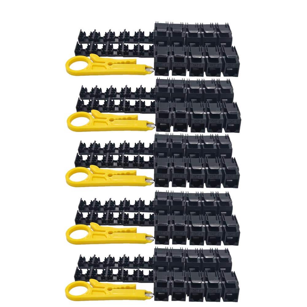 Cat 6 Unshielded Punch Down Keystone Jack with Tool in Black (50-Pack) price history on PriceWatchPro