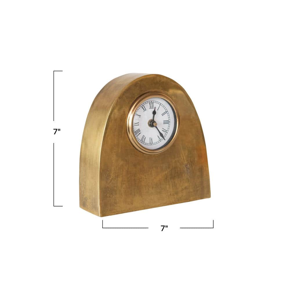 Antique Gold Arched Metal Mantel Clock