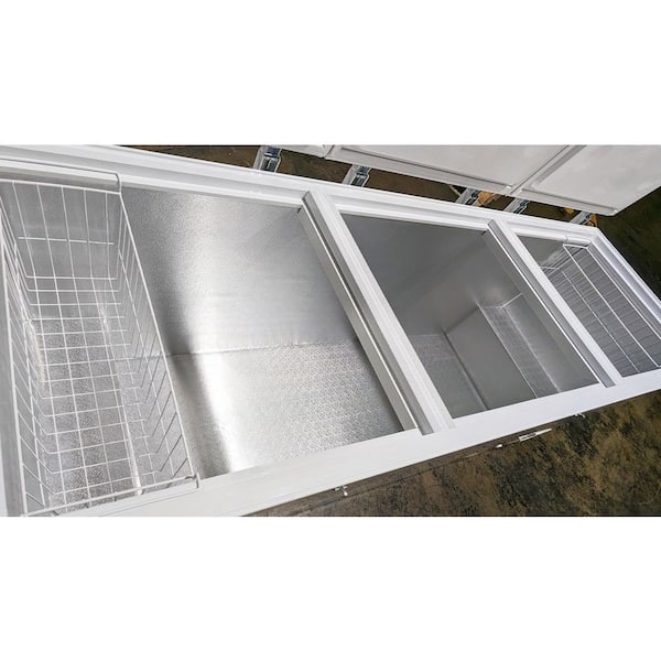 105 in. W. 47 cu. Ft. NSF Manual Defrost Commercial Island Chest Freezer in White