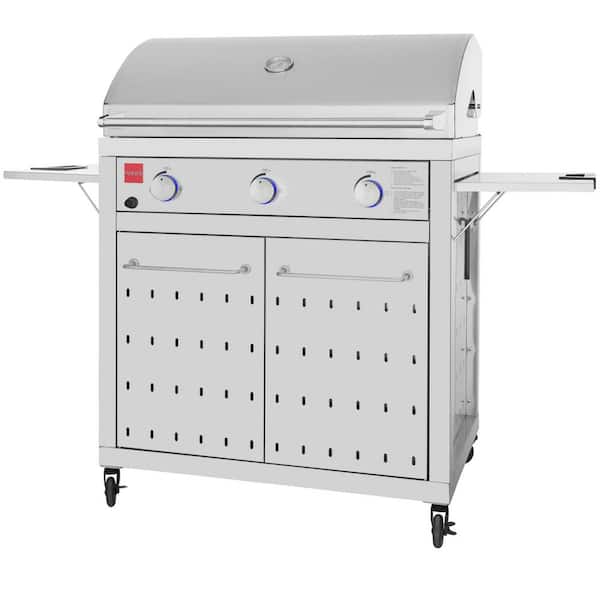 Fuego Premium 3-Burner Propane Grill in Stainless Steel