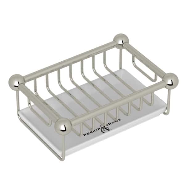 Edwardian Freestanding Soap Basket in Polished Nickel