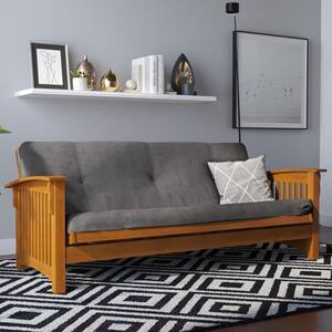 Eve 6 in. Medium Thermo Bonded High Density Polyester Fill Tight Top Full Gray Futon Mattress
