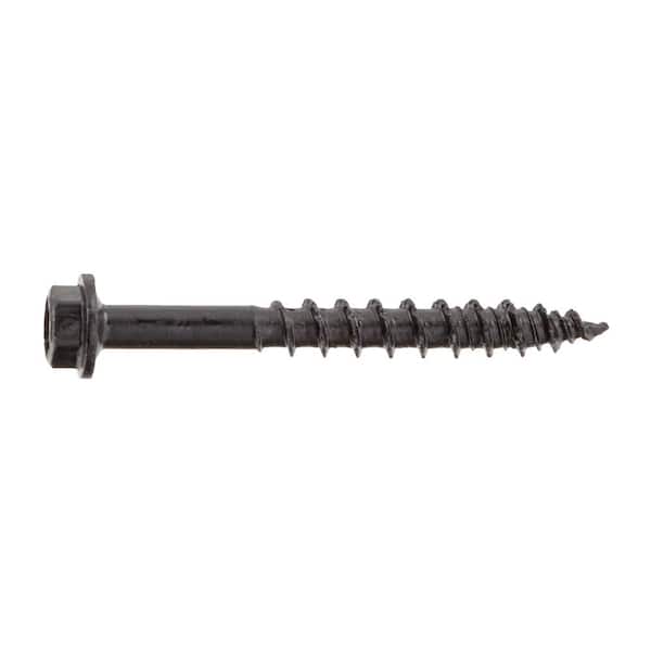 #10 x 1-3/4 in. Black 6-Lobe Drive Exterior Washer Hex Head Multi-Material Screw 1 lb. - Box (97-Piece)