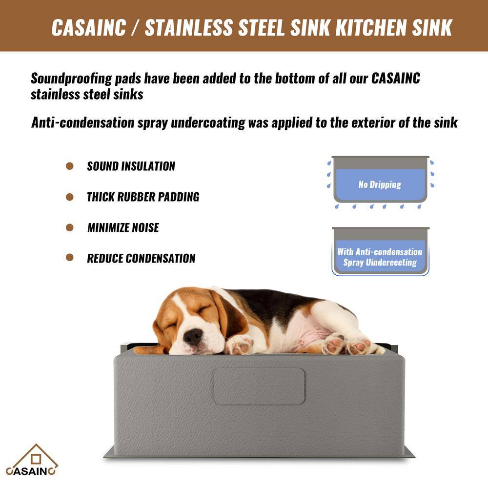 33'' Stainless Steel Farmhouse Kitchen Sink with Matte Black Faucet