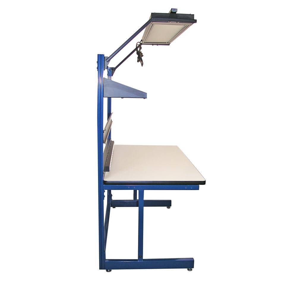 Blue Cantilever Workbench with ESD Laminate Top and Drawer
