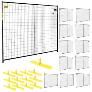 6 ft. x 87 ft. 12-Panel Black Powder-Coated Welded Wire Temporary Fencing