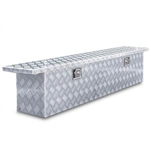 71 in. Silver Aluminum Crossover Crossbed Truck Tool Box Storage