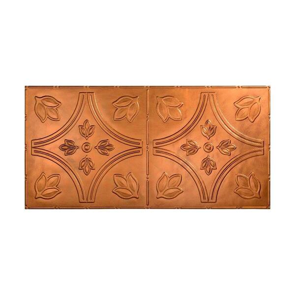 Fasade Traditional Style #5 2 ft. x 4 ft. Glue Up PVC Ceiling Tile in Antique Bronze