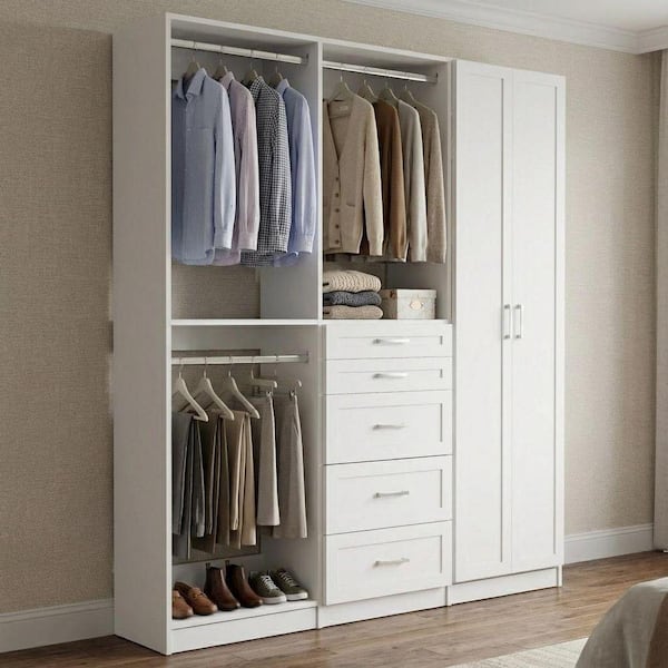 MODULAR CLOSETS Alto Collection 93 in. W White Wall Mounted Shaker