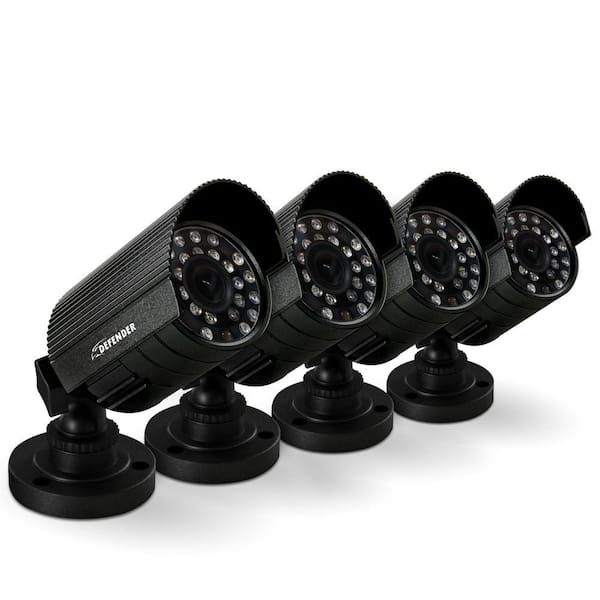 Defender Wired 480TVL Indoor/Outdoor Bullet Security Surveillance Camera (4-Pack)-DISCONTINUED