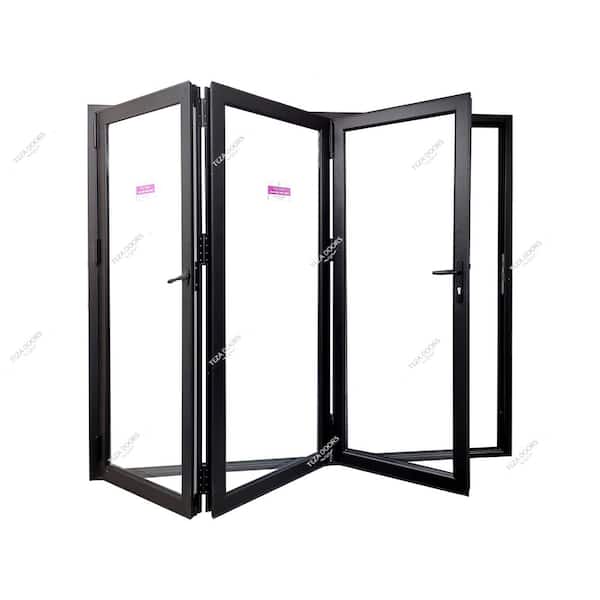 Teza Doors 96 In X 81 Fold Out, 3 Panel Sliding Glass Door Home Depot