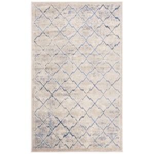 Brentwood Light Gray/Blue Doormat 3 ft. x 5 ft. Distressed Border Area Rug