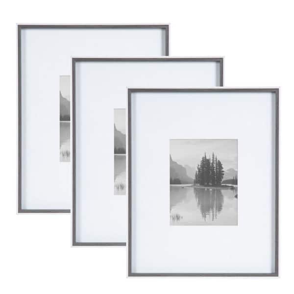 Kate and Laurel Gibson 16 in. x 20 in. Gray/White Picture Frame (Set of 3)