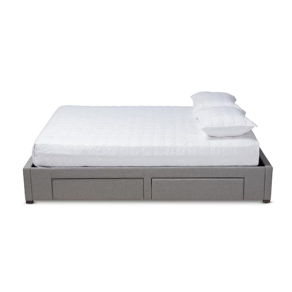 Baxton Studio Leni Gray Queen Platform Storage Bed Frame 157-9583