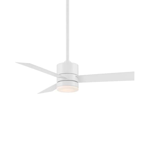 WAC Lighting San Francisco Indoor / Outdoor 3-Blade Smart Flush Mount Ceiling Fan 52in Matte White w/3000K Integrated LED and Remote