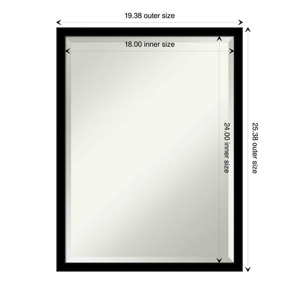 Jet Black Rectangular Wall Mirror with Polystyrene Frame