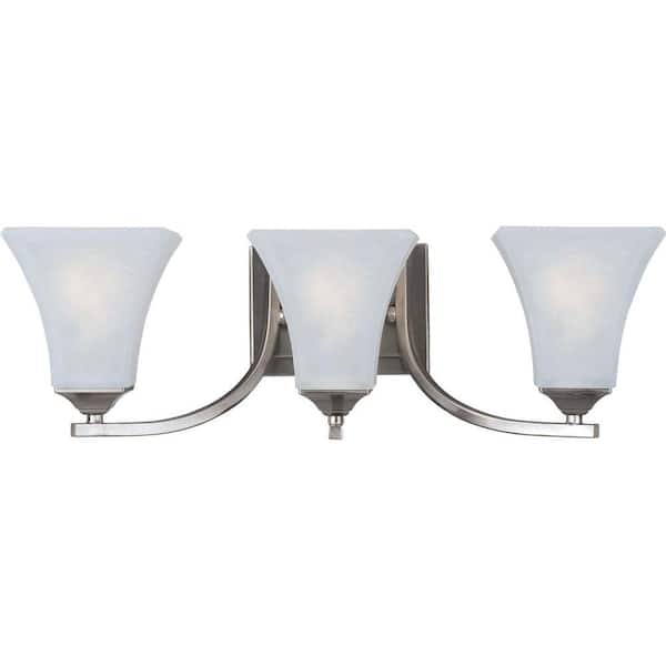 Aurora 3-Light Satin Nickel Bath Vanity Light