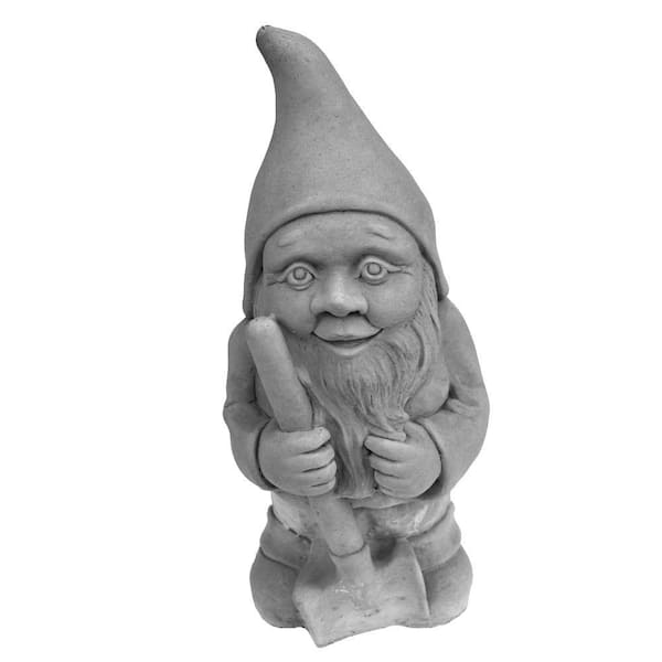 Nichols Bros. Stoneworks Cast Stone Garden Gnome Statue Antique Gray