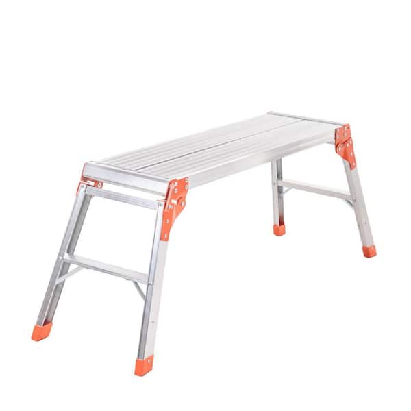 3.4 ft. x 1.7 ft. x 4.4 ft. Aluminum Alloy Portable Work Platform, 3 3 0 lb. Load Capacity, Large-Sized Step Stool