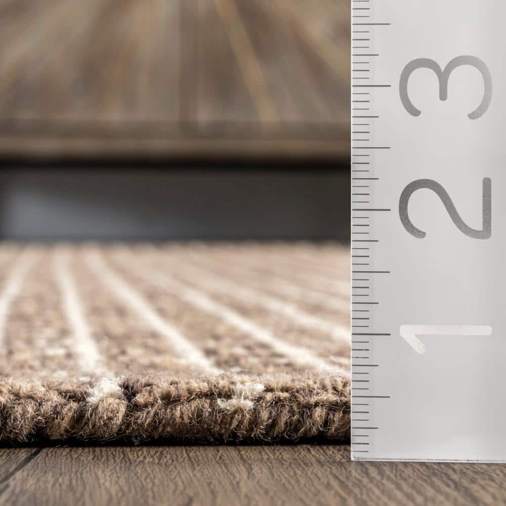 Melrose Checked Brown Hand-Tufted Wool Area Rug
