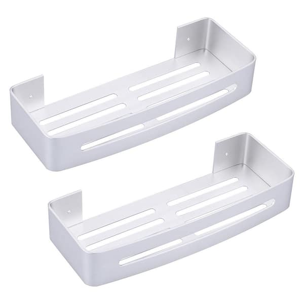 AVITAS 5 in. W x 2.2 in. H x 12 in. D Stainless Steel Rectangular Bathroom Shower Shelves in Brushed Nickel (2-Pack)
