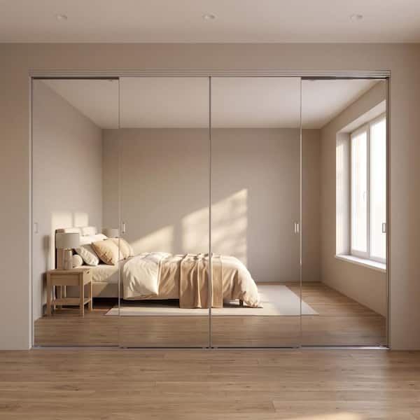 Impact Plus 96 in. x 96 in. Polished Edge Backed Mirror Aluminum