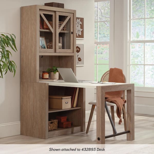 SAUDER Dixon City 32.992 in. W Brushed Oak Office Desk Hutch with