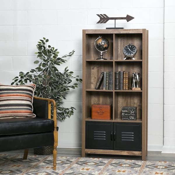  OneSpace Modern Wood and Steel 3-Shelf Display, Cherry
