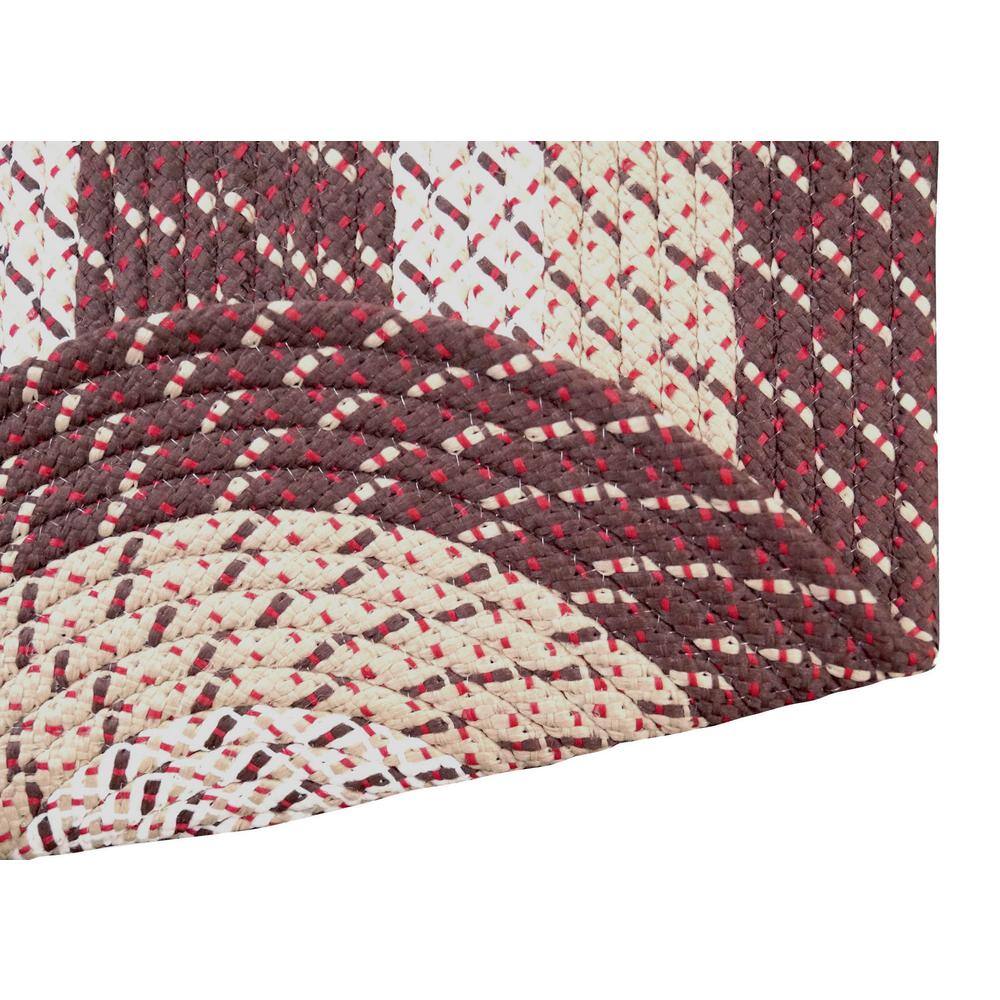 Classic Braided Brown Stripe Synthetic Indoor Runner Rug 24" x 66"