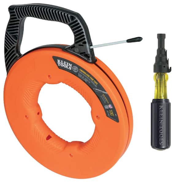 100 ft. Non-Conductive Fiberglass Fish Tape and Conduit Fitting and Reaming  Screwdriver Tool Set