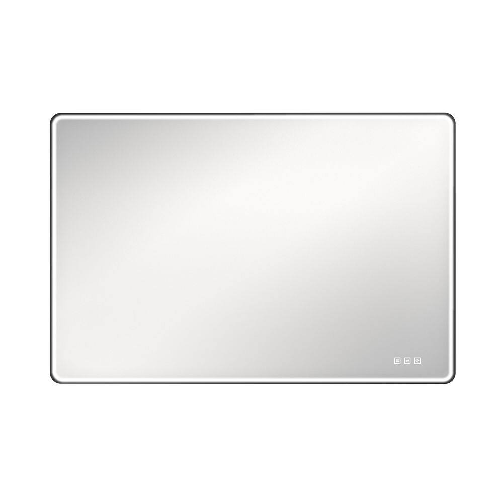 32 in. W x 1.81 in. H Rectangular Framed Polished Wall Bathroom Vanity Mirror in Black price history on PriceWatchPro