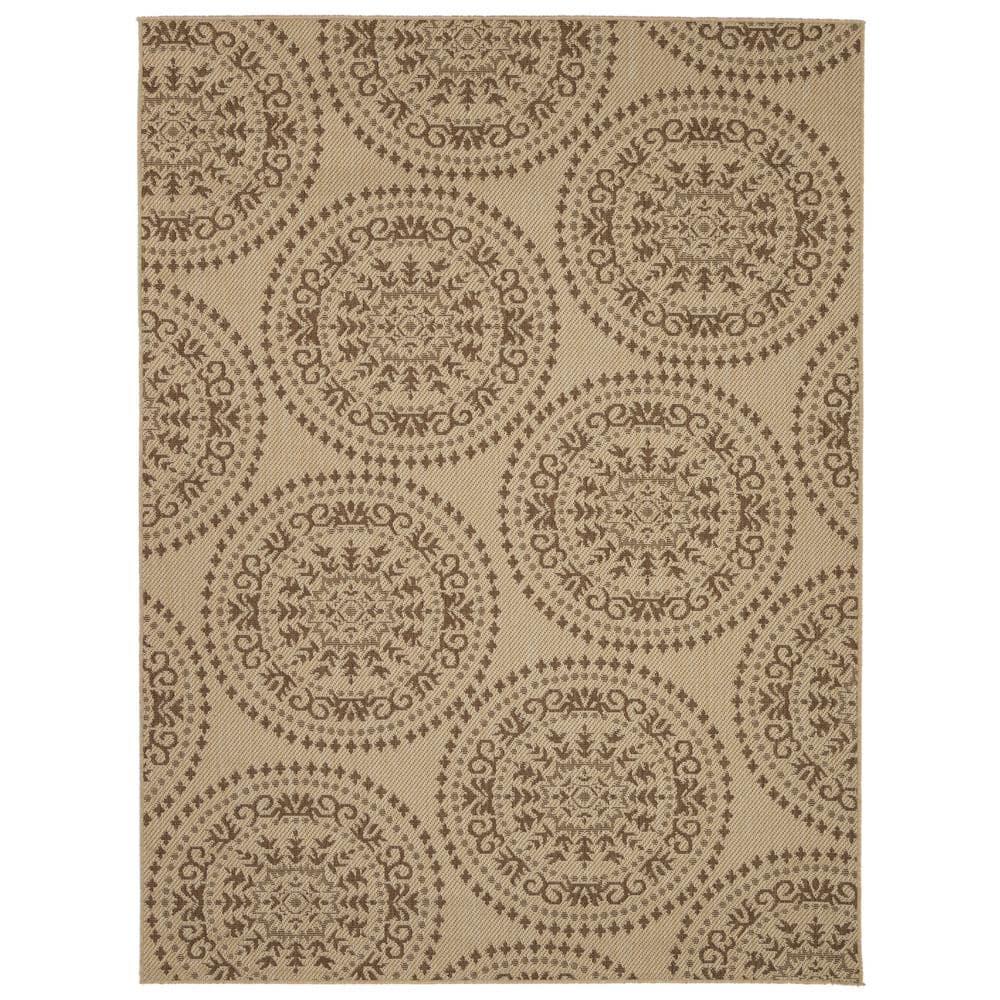 Ottomanson Jardin Collection Medallion Design 5x7 Non Shedding Indoor