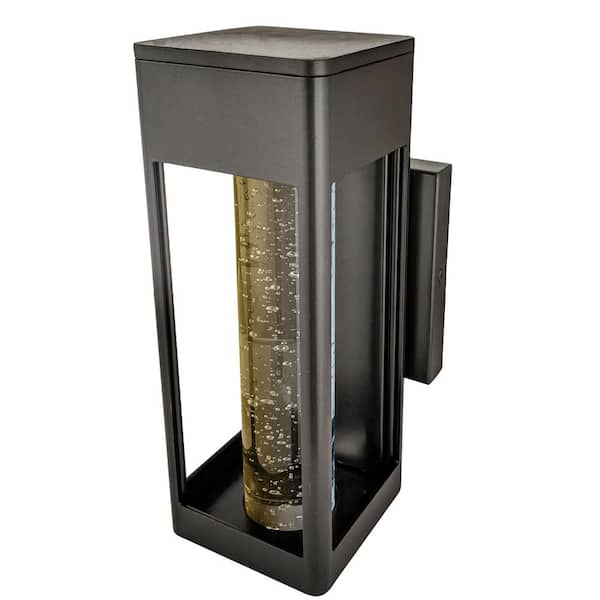 Sunlite 4 in. Oil Rubbed Bronze Outdoor Hardwired Raindrop Cylinder Sconce Integrated LED