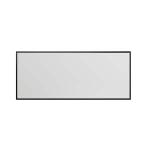 Black 72 in. W x 30 in. H Large Rectangular Single Aluminum Framed Wall Mount Bathroom Vanity Mirror in Black