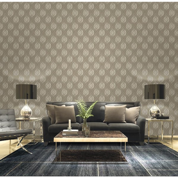 Ikat Texture Brown & Beige Textile Non-Pasted Wet Removable Wallpaper Roll (Cover 56.00 sq. ft.)