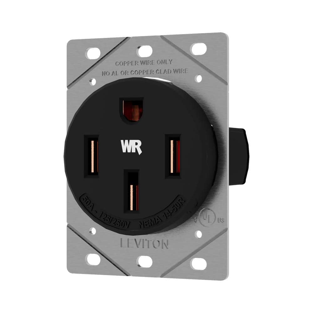 Heavy Duty Black Nylon Weather Resistant EV Charging Outlet