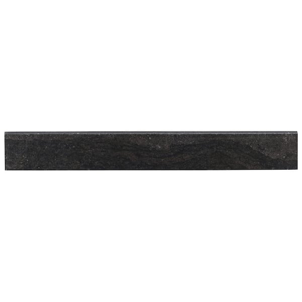 Ivy Hill Tile Dominion Charcoal Black 3.14 in. x 23.62 in. Matte Limestone Look Porcelain Bullnose Wall Tile Trim