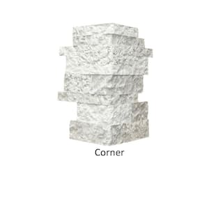 Birch Bluff, White, 24 in. x 48 in. Textured, Cement, Standard Rectangle Corner/Finished End Wall Tiles (6 lin.ft.) Each
