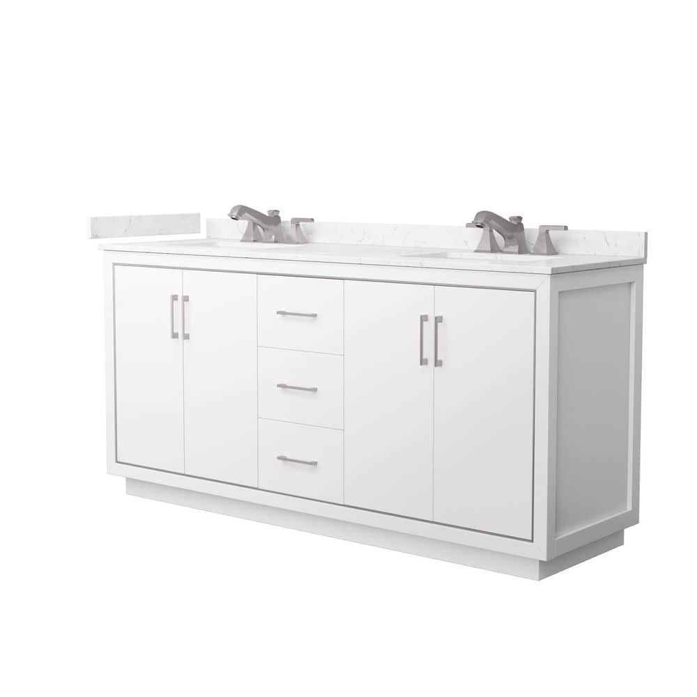 Icon 72 in. Double Freestanding White Bath Vanity with Carrara Cultured Marble Top Assembled price history on PriceWatchPro