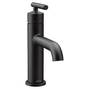 Gibson Single Hole Single-Handle Bathroom Faucet with Drain Assembly in Matte Black