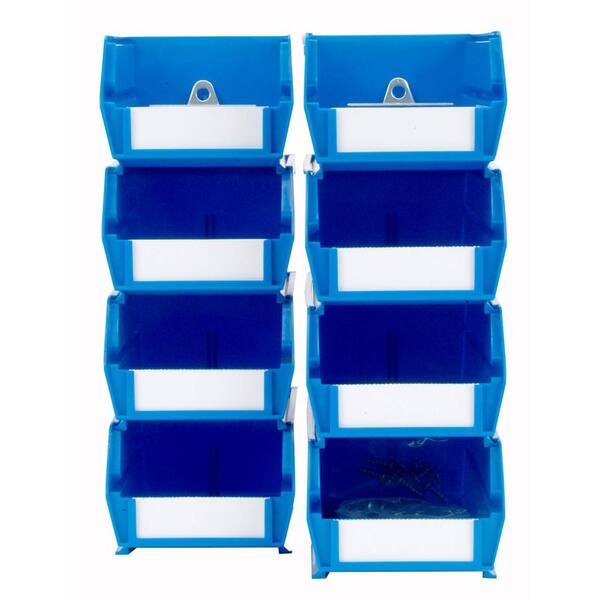 Triton Products 4 1 8 In W X 3 H Blue Wall Storage Bin Organizer Piece 028 B The Home Depot - Wall Storage Bins Home
