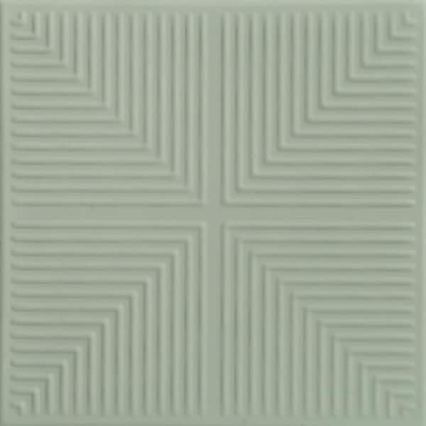 A La Maison Ceilings Pyramid Illusion Hancock Green 1.6 ft. x 1.6 ft. Decorative Foam Glue Up Ceiling Tile (21.6 sq. ft./Case)