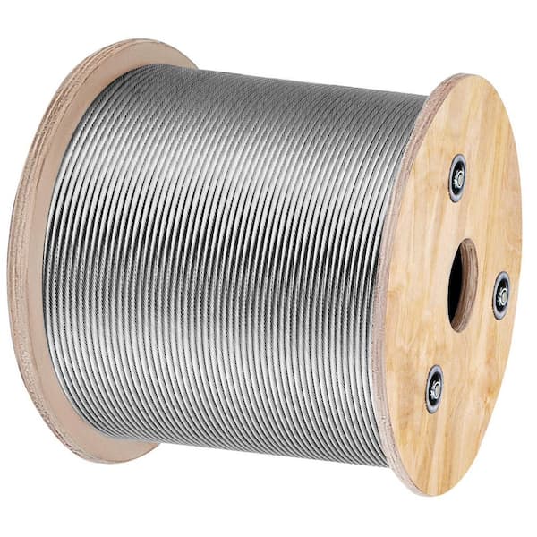 1/8 in. 500FT. T316 Stainless Steel Cable 7x7 Steel Wire Rope Cable Cable Railing Transport Wire Rope Cable