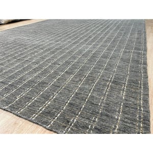 9 ft x 12 ft. Gray Elegant and Durable Hand Knotted Wool Luxurious Modern Premium Rectangle Indoor/Outdoor Area Rugs