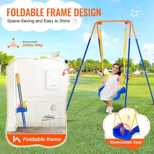 Aazon.co: 3-in-1 Toddler Swing, Swing Set With Foldable Stand And