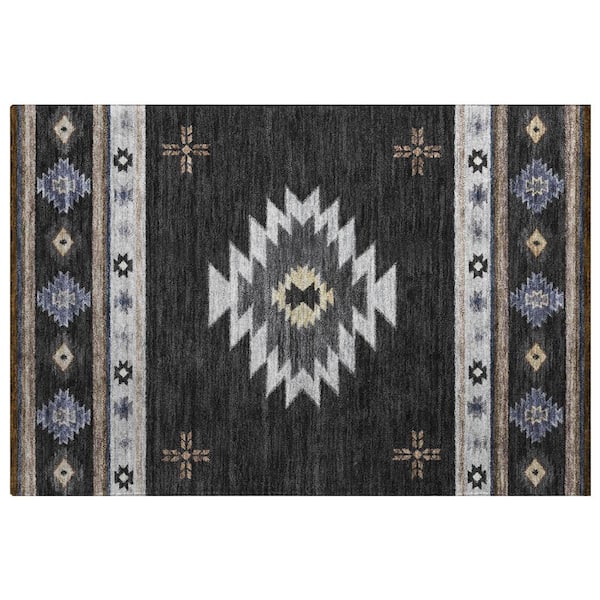 Dream Shag Premium Machine Washable Abstract ADS179 Midnight 2 ft. x 3 ft. Accent Rug