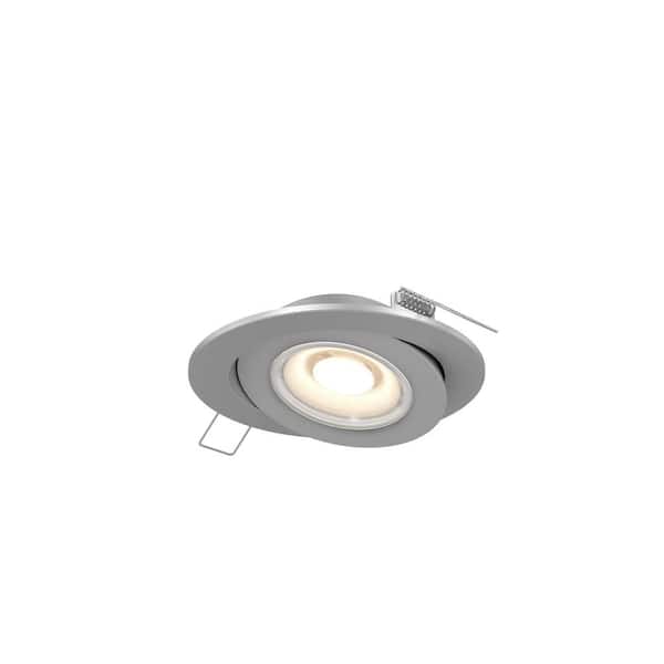 Unbranded 4 in. IC Rated, New Construction, Remodel, Flat Recessed HousingLED Gimbal Light