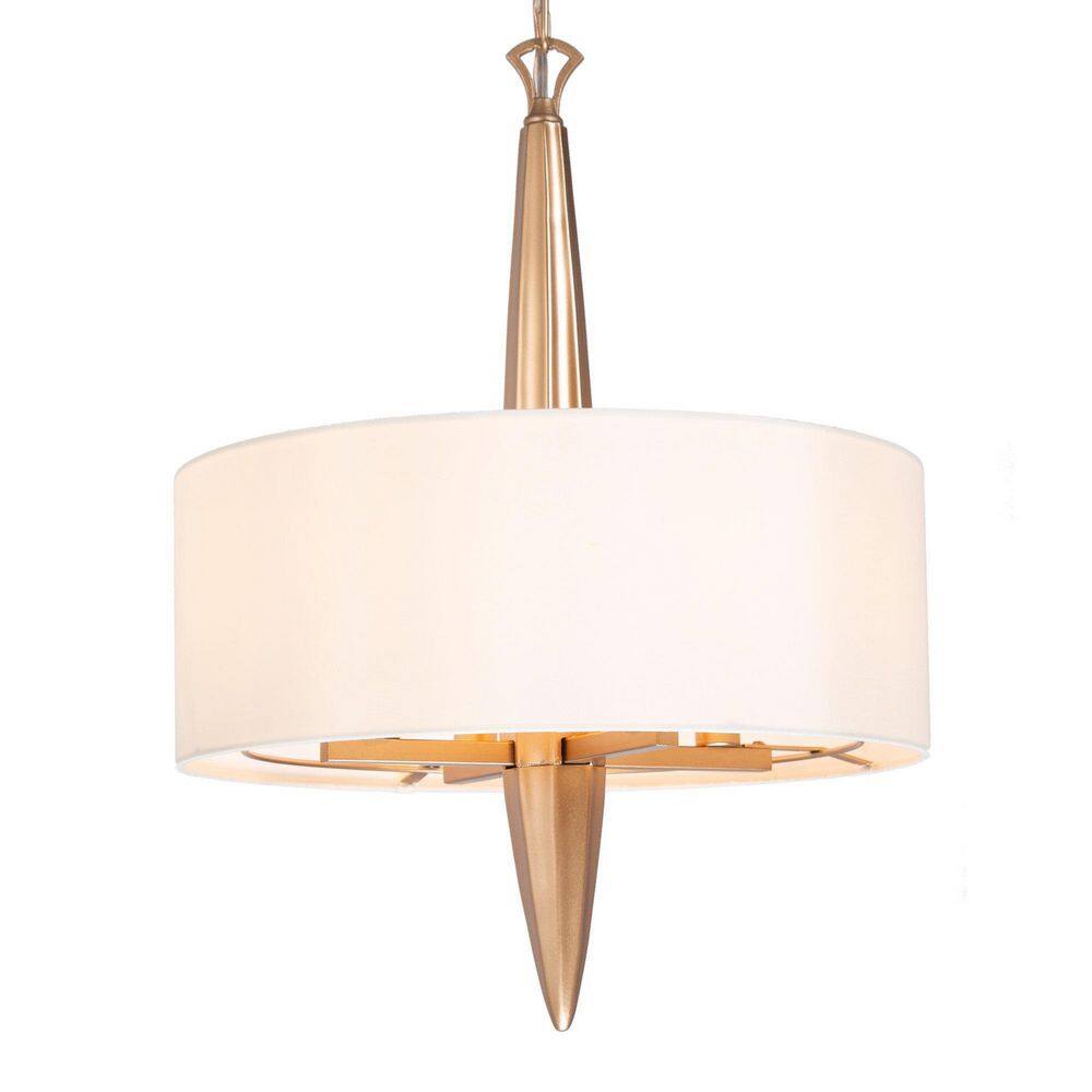 4-Light Gold Drum Chandelier with Fabric Shade price history on PriceWatchPro
